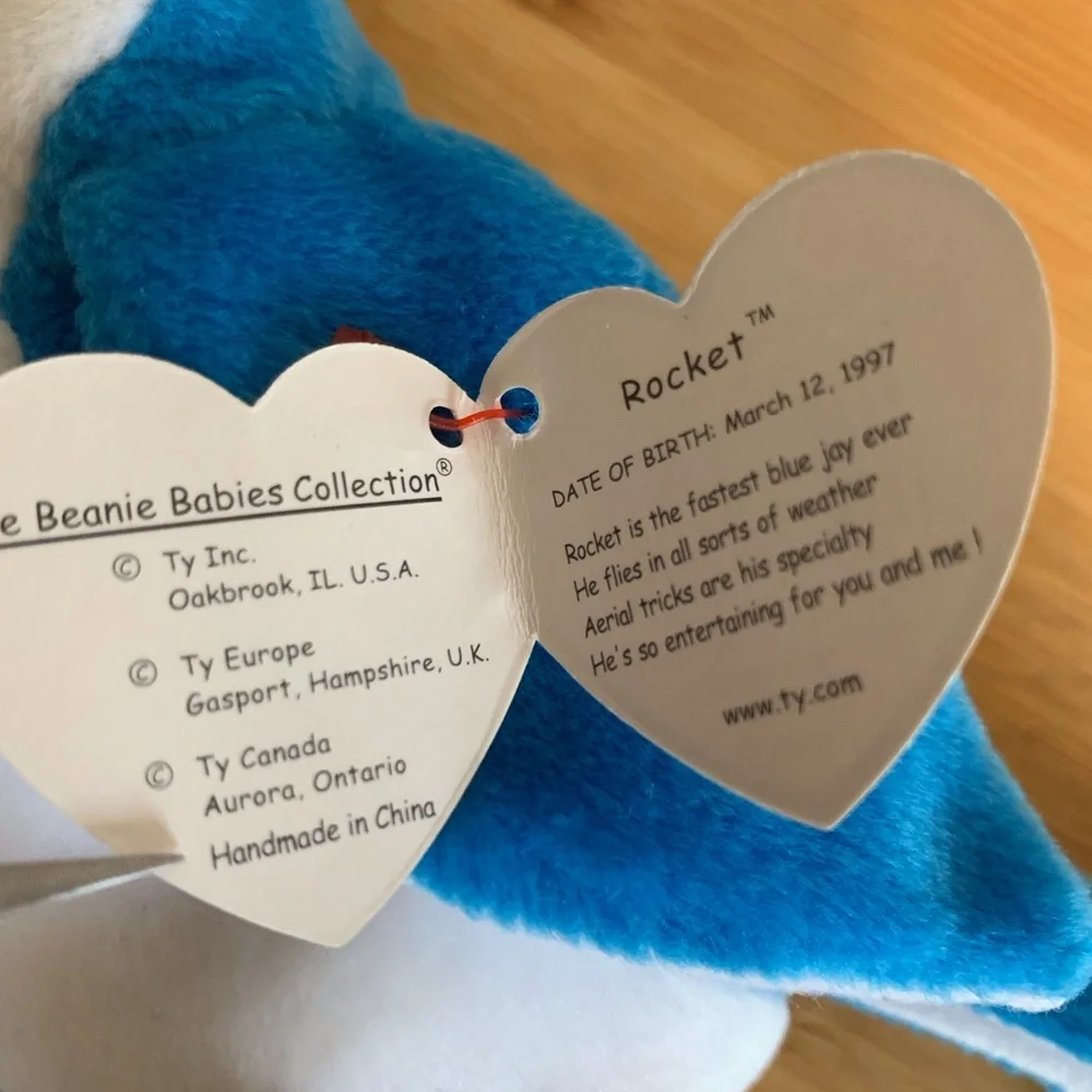 Ty (10) “Rocket” Blue Jay 1997 Rare Retired - Picture 9 of 9